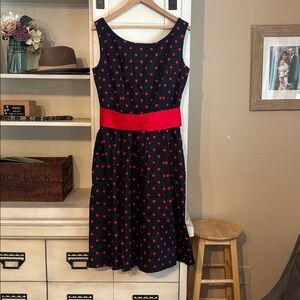 Lindy Bop Black and Red Polka Dot Dress